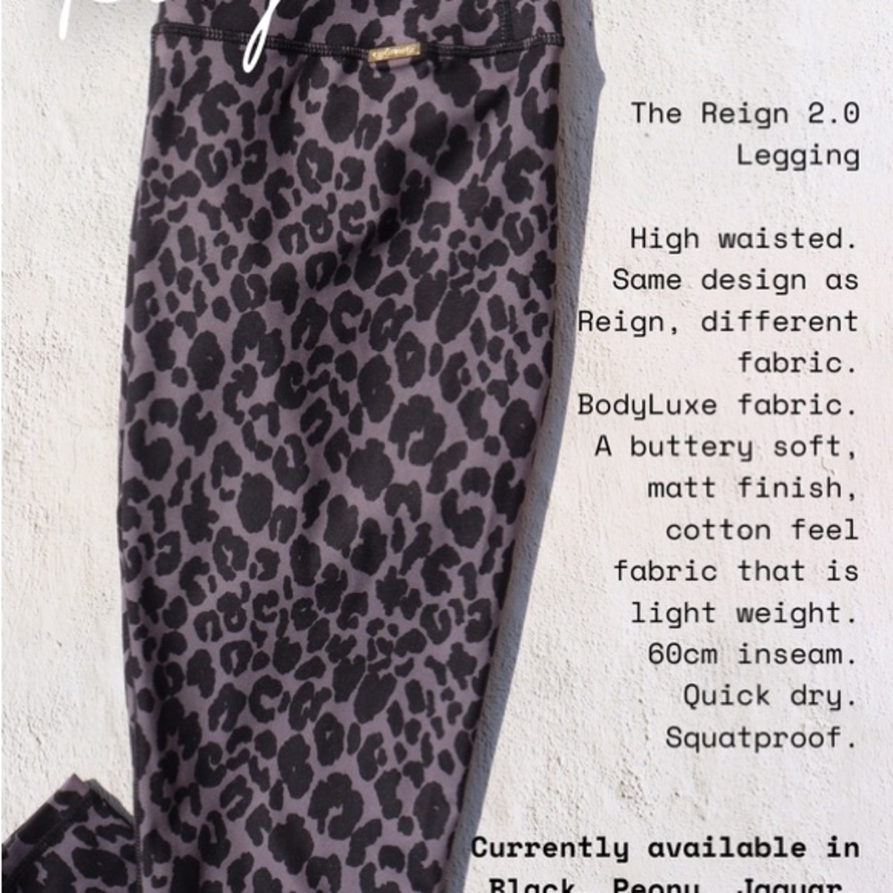 Cleo Harper Black Leopard Print Leggings stretch Yoga pants M medium designer - Picture 2 of 8